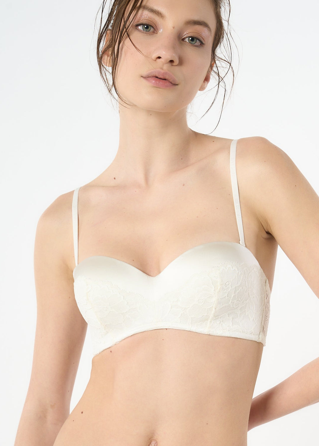 Nueame Padded Strapless Silk Bra