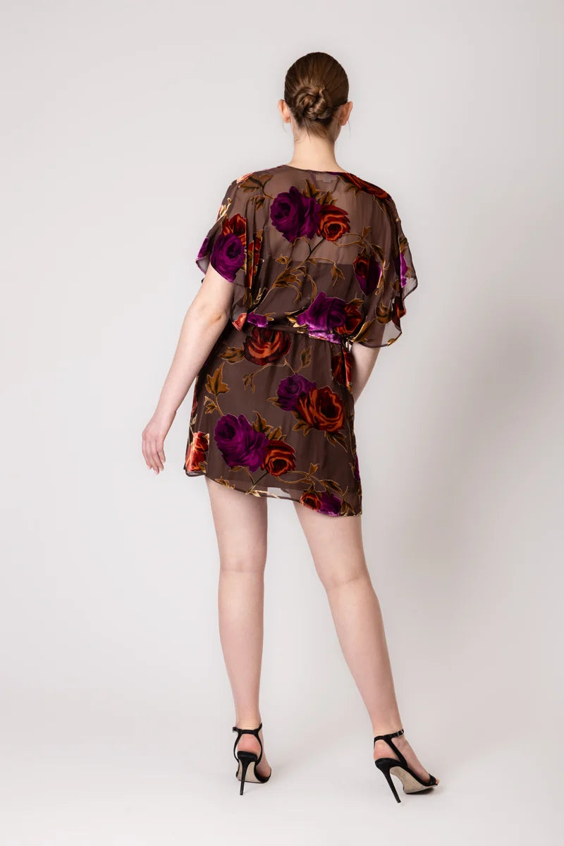 Christine Carmen Silk Devore Velvet Short Robe