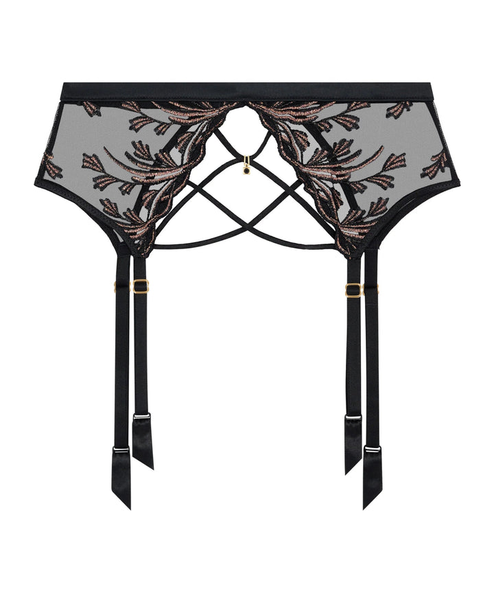 Aubade Cosmic Romance Suspender Belt Black - Sugar Cookies Lingerie
