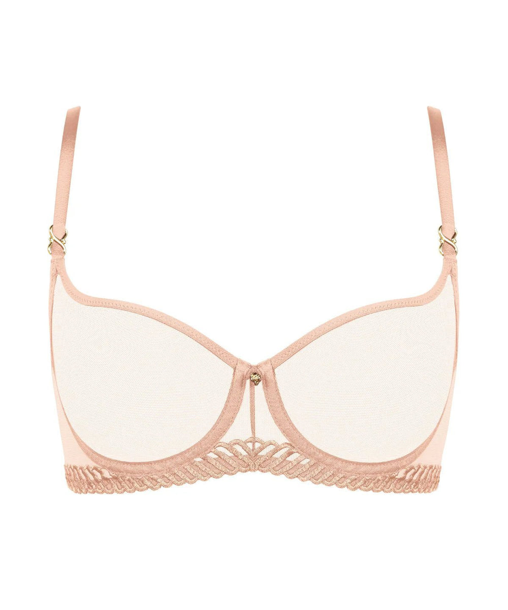 Aubade Sheer Emotion Half Cup Bra Nude - Sugar Cookies Lingerie