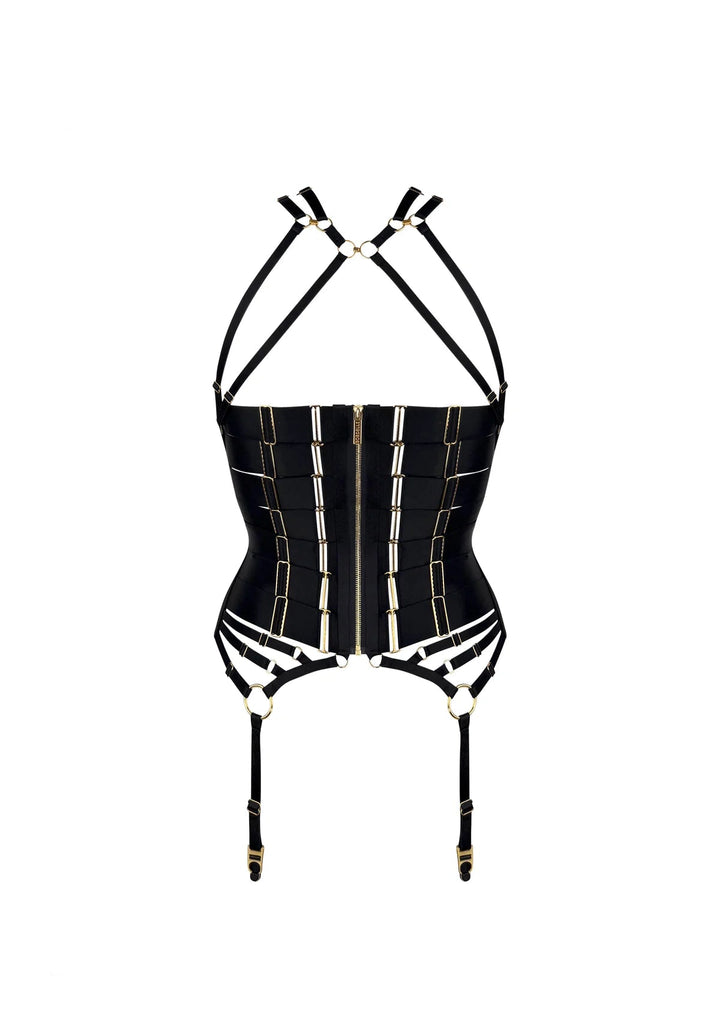 Bordelle Melusina Ouvert Harness Wired Basque - Sugar Cookies Lingerie