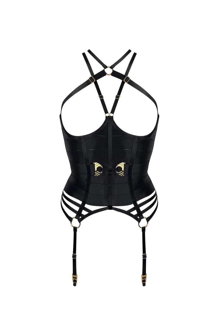 Bordelle Melusina Ouvert Harness Wired Basque - Sugar Cookies Lingerie