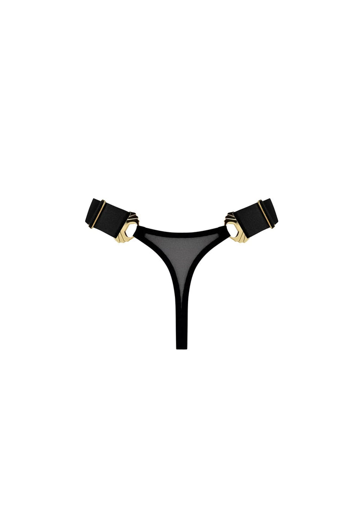 Bordelle Melusina Wide Band Thong Black - Sugar Cookies Lingerie