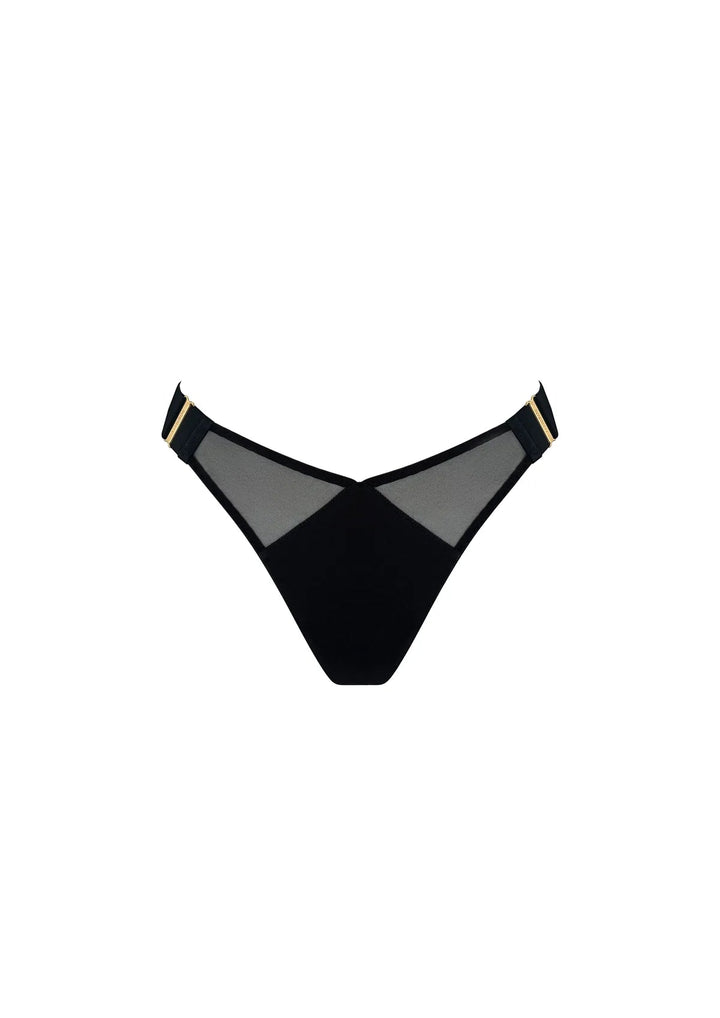 Bordelle Melusina Wide Band Thong Black - Sugar Cookies Lingerie