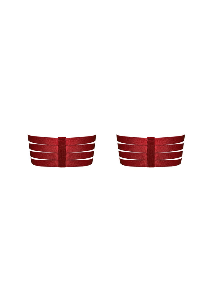 Bordelle Signature Webbed Garters Red - Sugar Cookies Lingerie