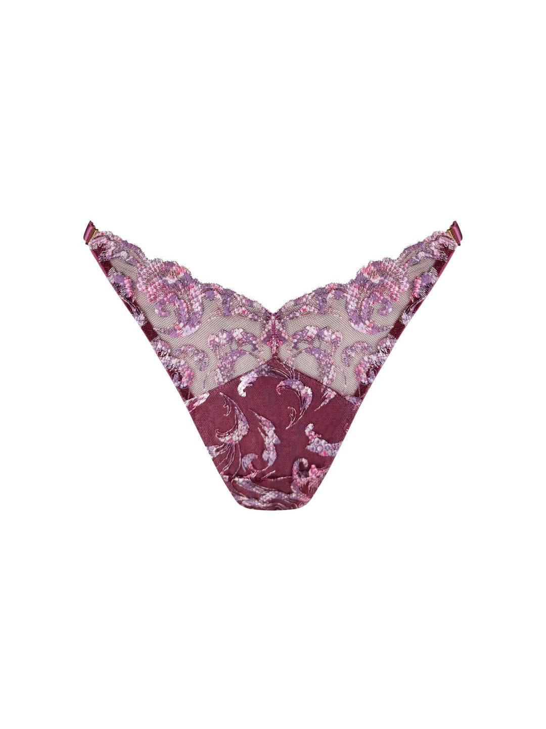 Bordelle Siren Strap Thong Raspberry - Sugar Cookies Lingerie
