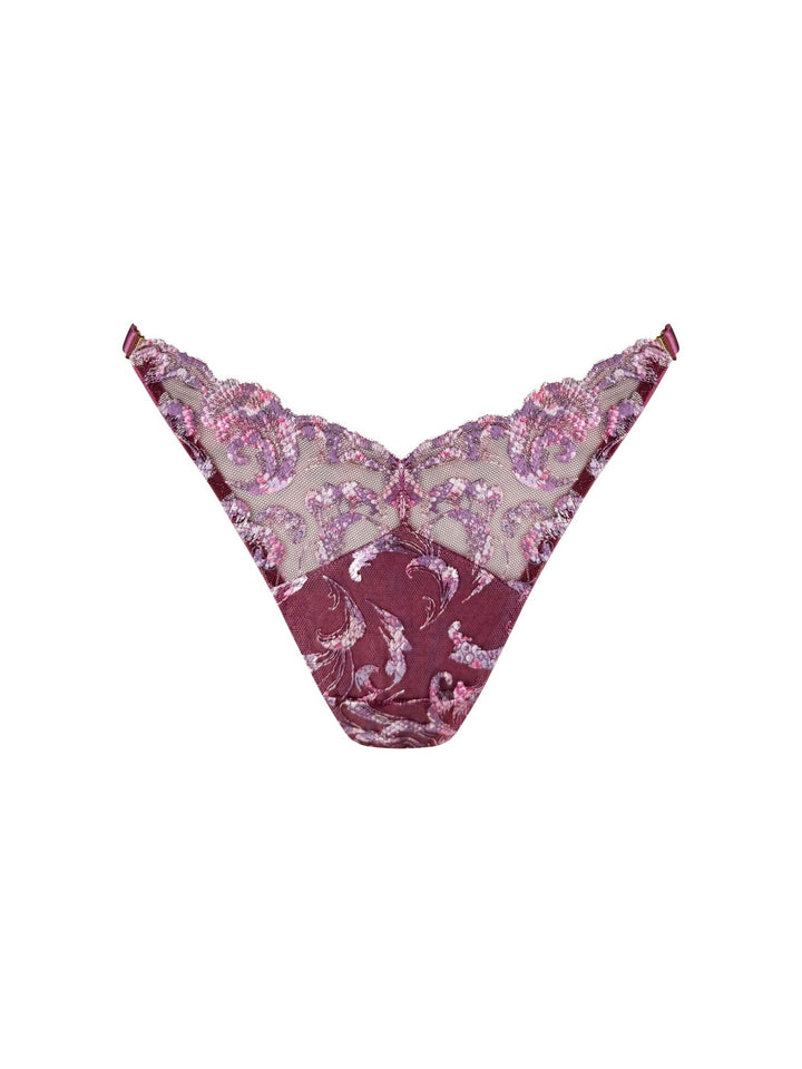 Bordelle Siren Strap Thong Raspberry - Sugar Cookies Lingerie