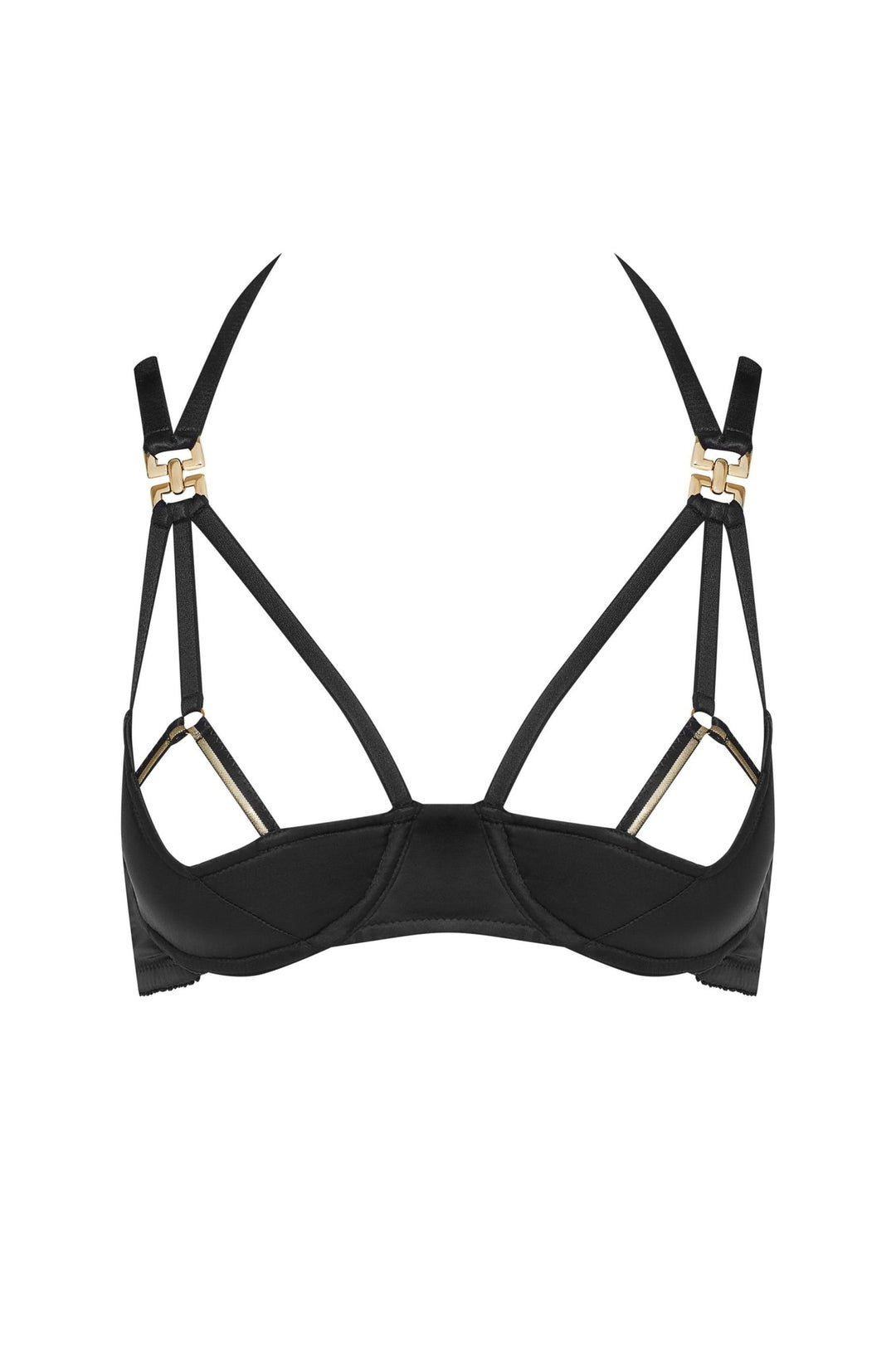 Open Style Bra Cadolle Satin Open Bondage Bra - Sugar Cookies Lingerie