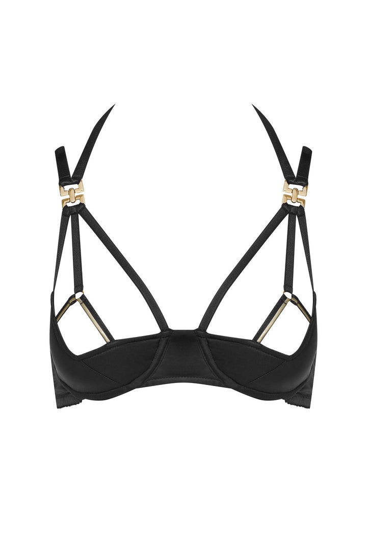 Cadolle Satin Open Bondage Bra - Sugar Cookies Lingerie