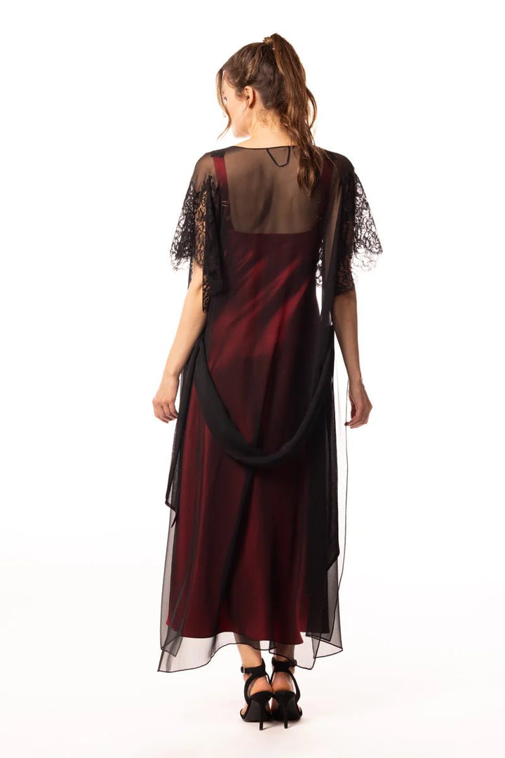 Christine Diva Inferno Silk Chiffon Long Robe - Sugar Cookies Lingerie