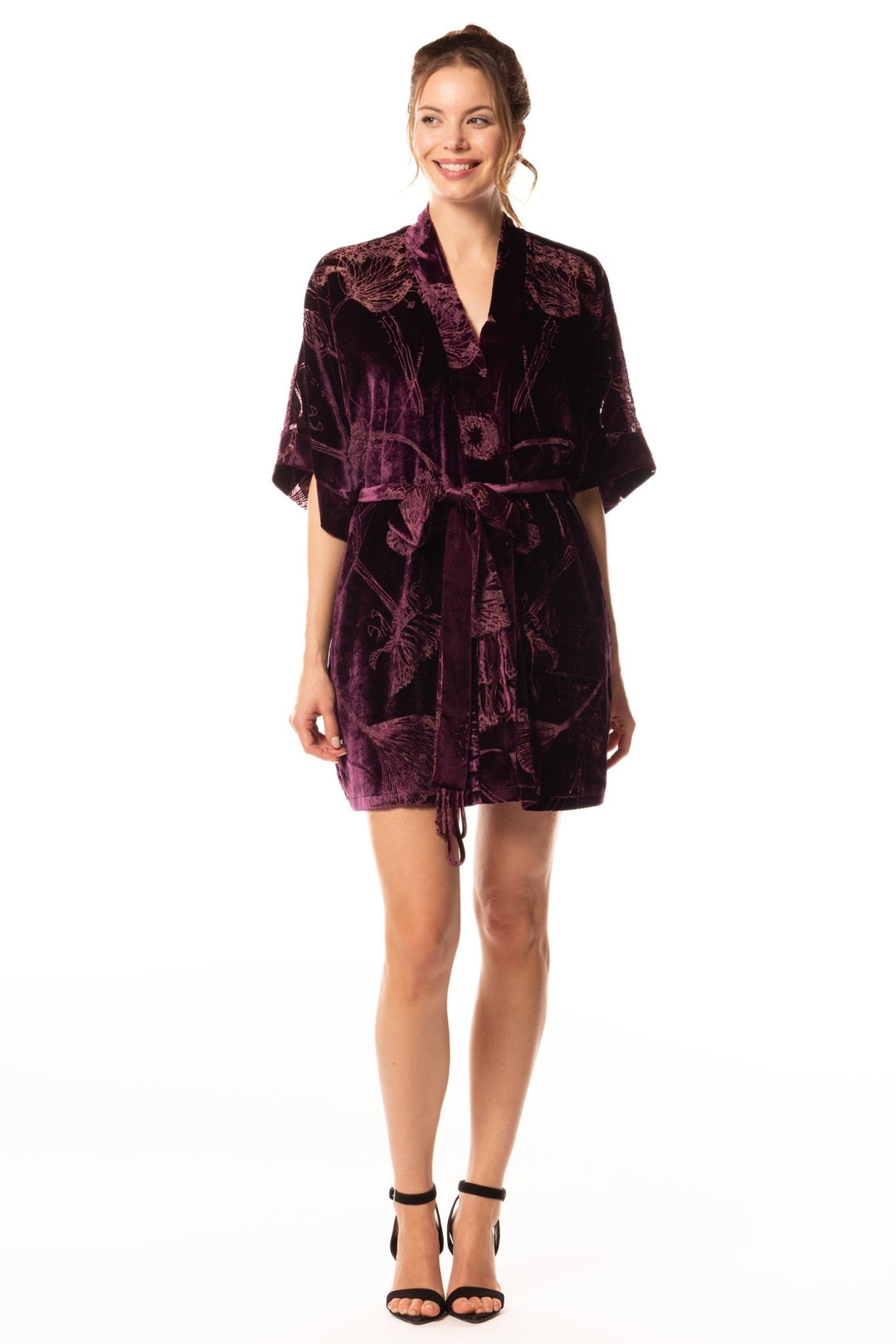 Christine Faberge Velvet Short Robe - Sugar Cookies Lingerie
