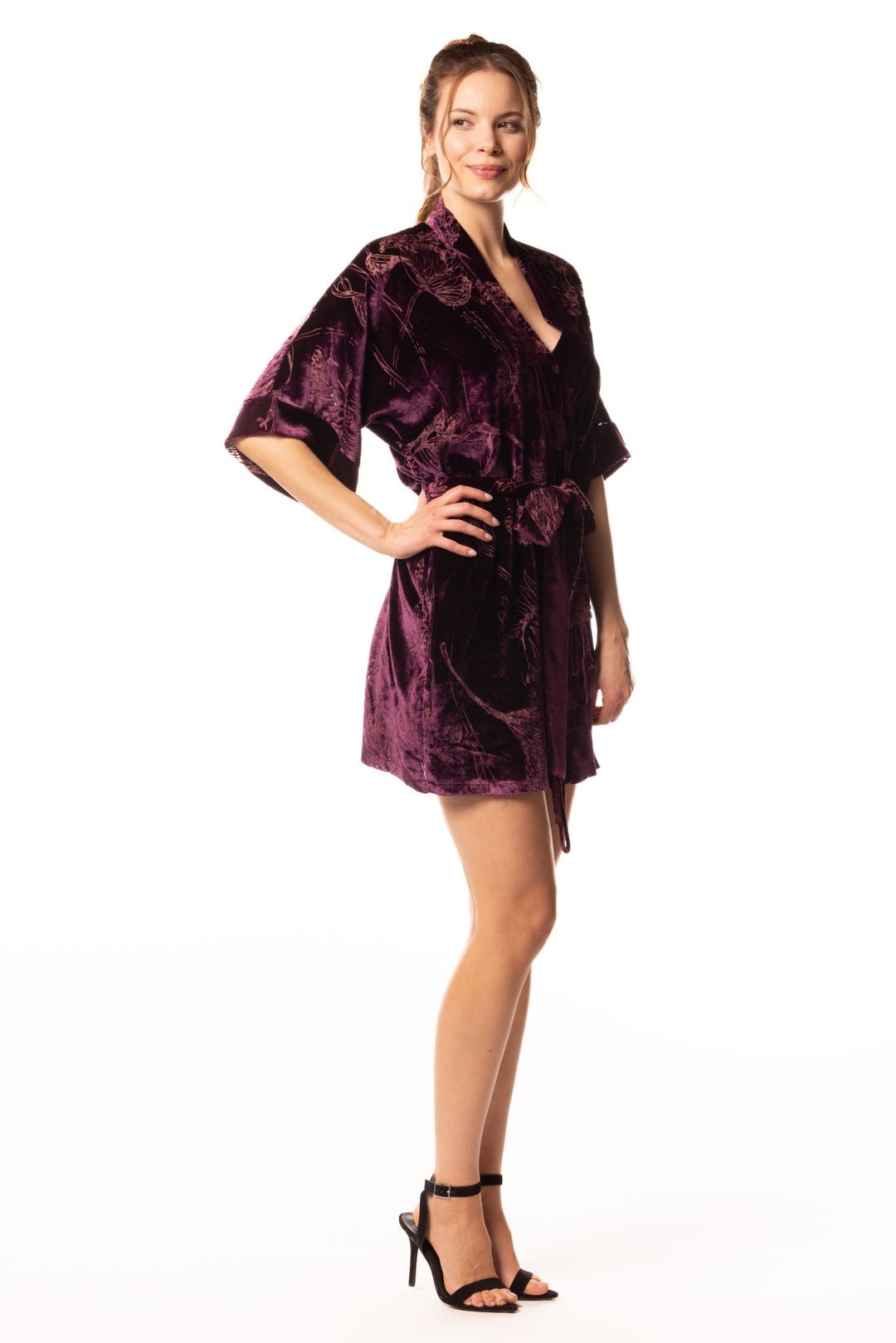 Christine Faberge Velvet Short Robe - Sugar Cookies Lingerie