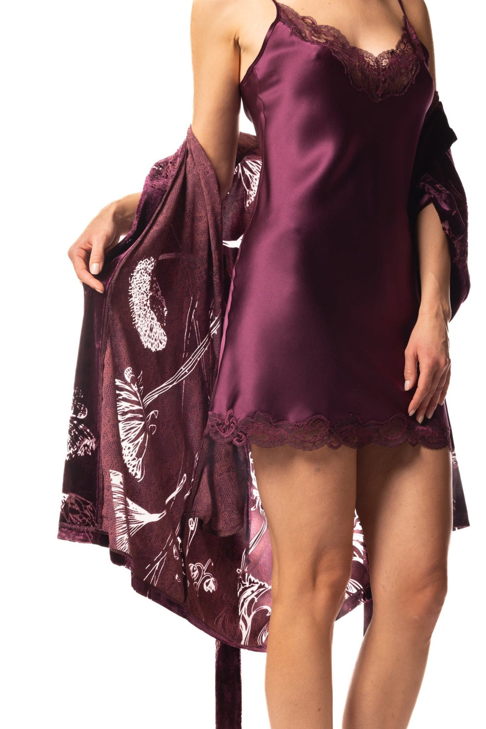 Christine Ginger Button Back Silk Chemise - Sugar Cookies Lingerie