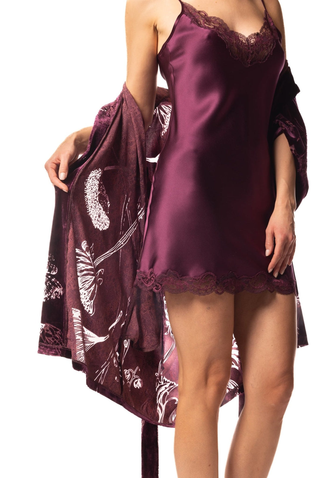 Christine Ginger Button Back Silk Chemise - Sugar Cookies Lingerie