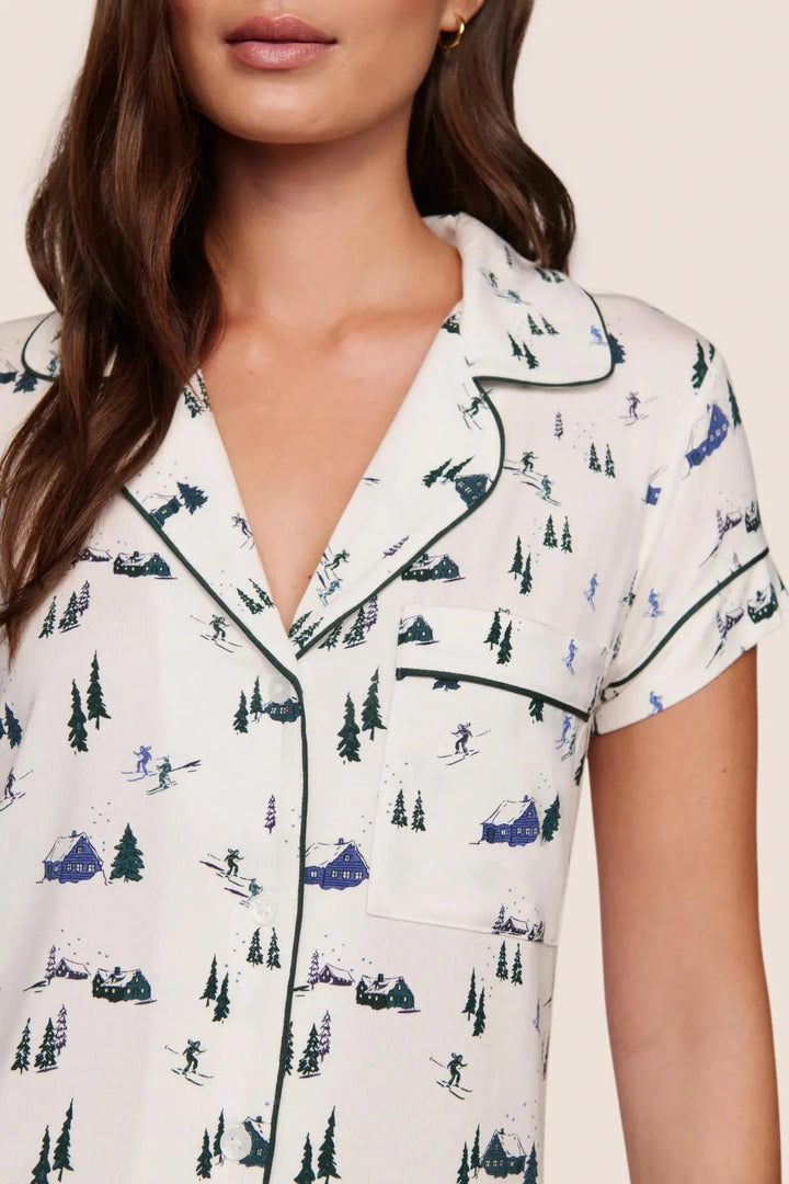 Eberjey Gisele Printed Modal Shortie Short PJ Set - Sugar Cookies Lingerie