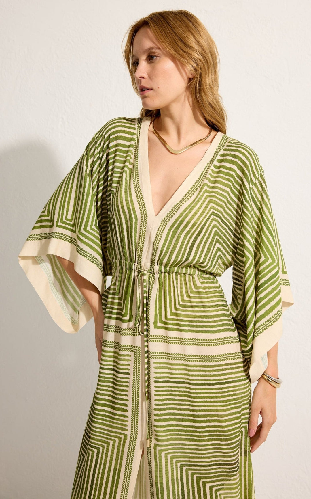 Lenny Niemeyer Short Sleeve V Neck Kaftan - Sugar Cookies Lingerie