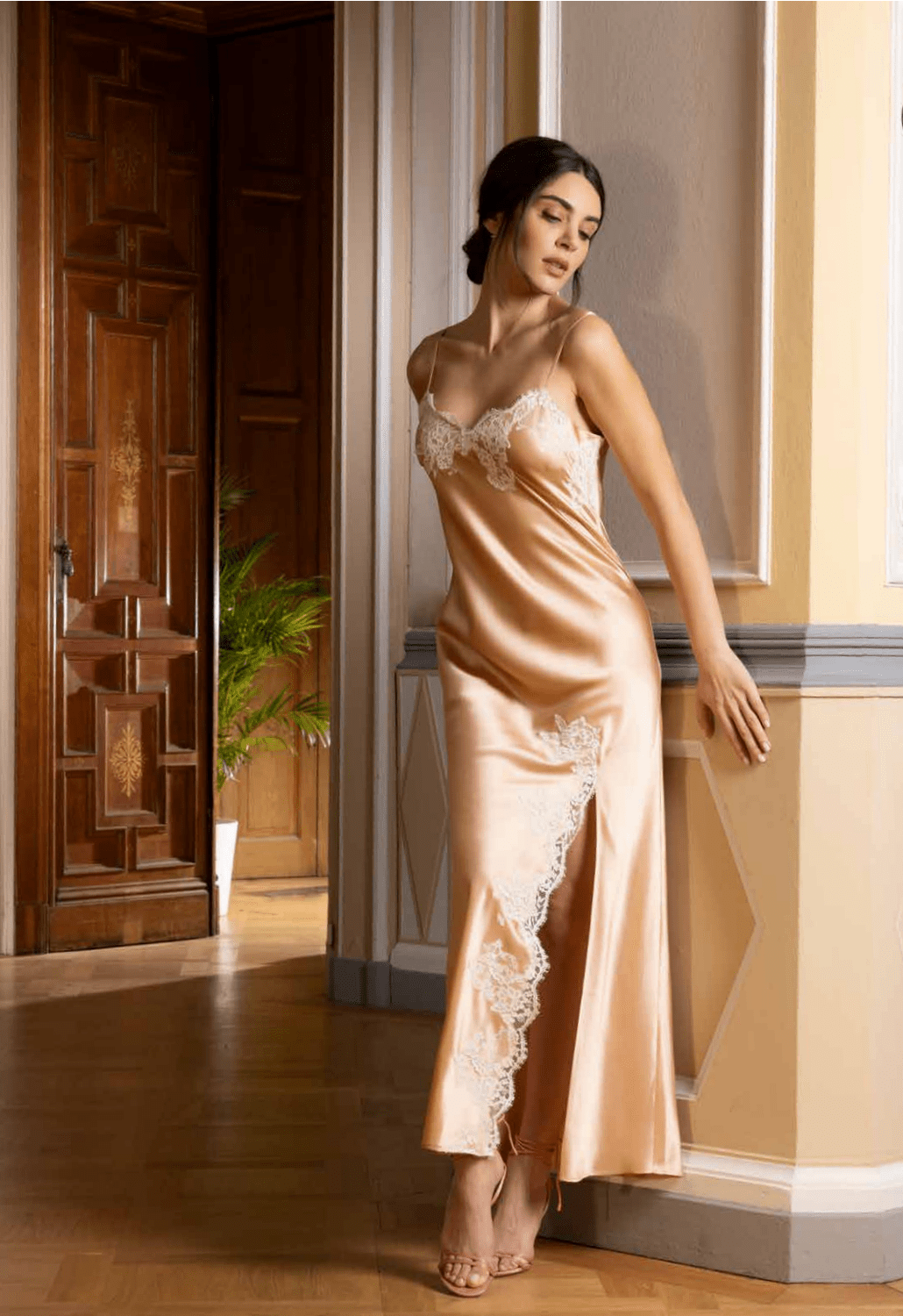 Lise Charmel Splendeur Soie Long Gown - Sugar Cookies Lingerie