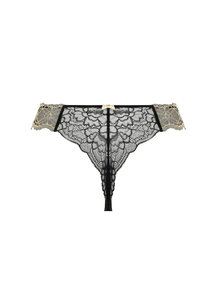 Lise Charmel Sublime En Or Thong Noir Eclat - Sugar Cookies Lingerie