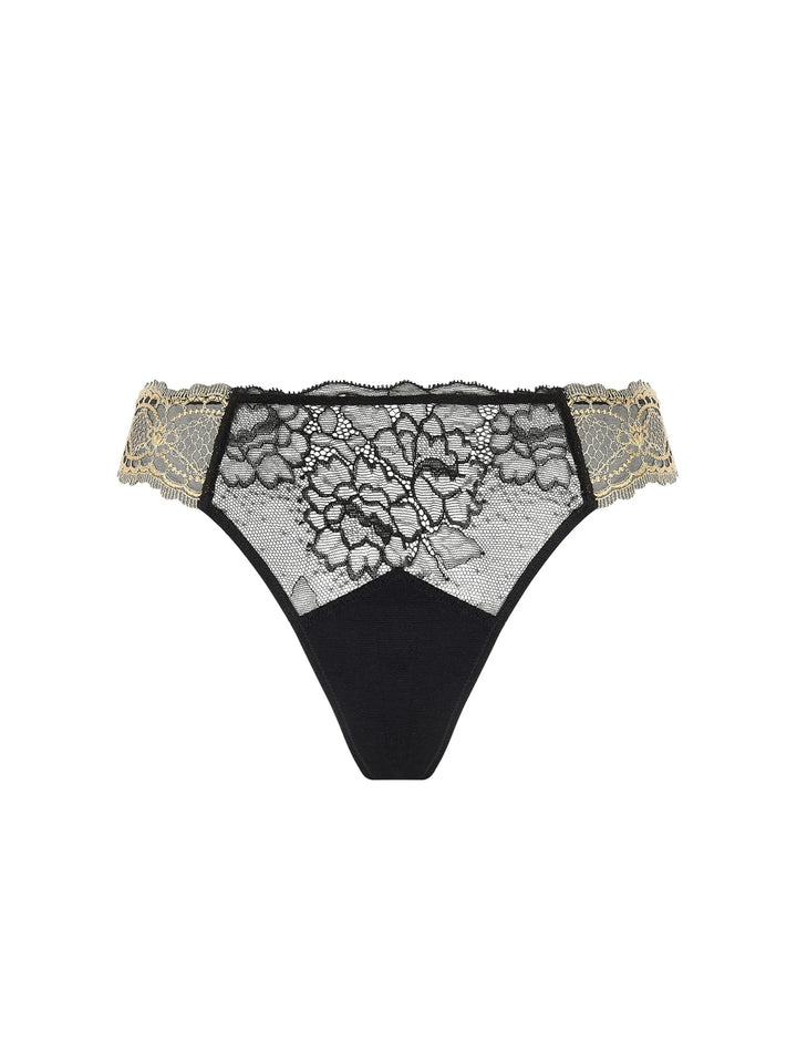 Lise Charmel Sublime En Or Thong Noir Eclat - Sugar Cookies Lingerie