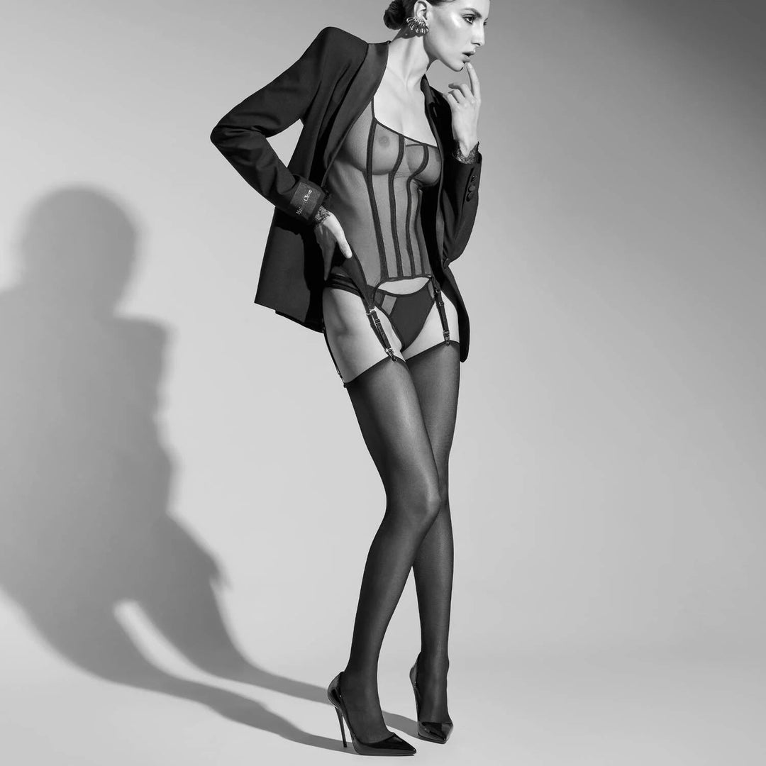 Maison Close Le Vestiaire Tuxedo Jacket With Suspenders - Sugar Cookies Lingerie