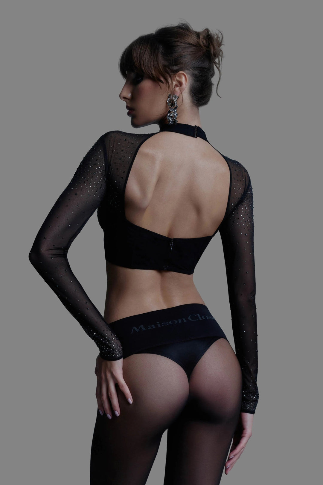 Maison Close Long Sleeve Top With Strass - Sugar Cookies Lingerie