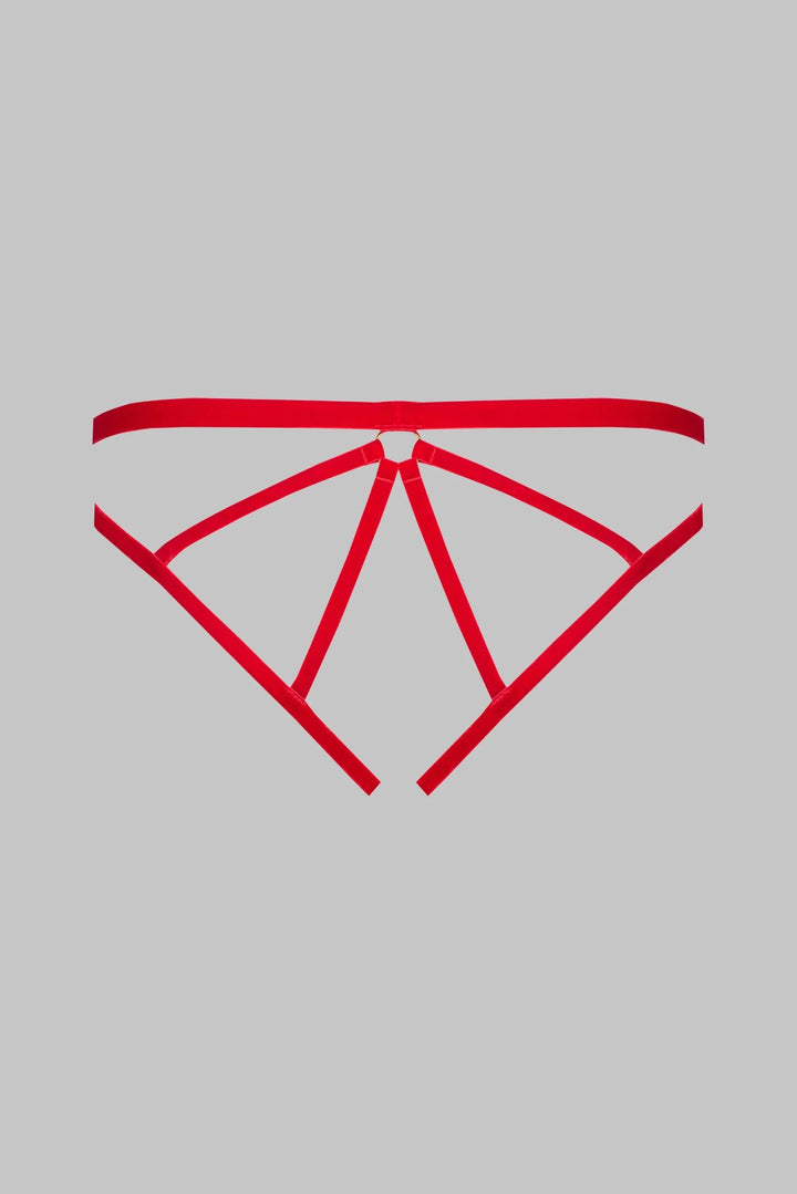 Maison Close Velvet Open Panty Red - Sugar Cookies Lingerie