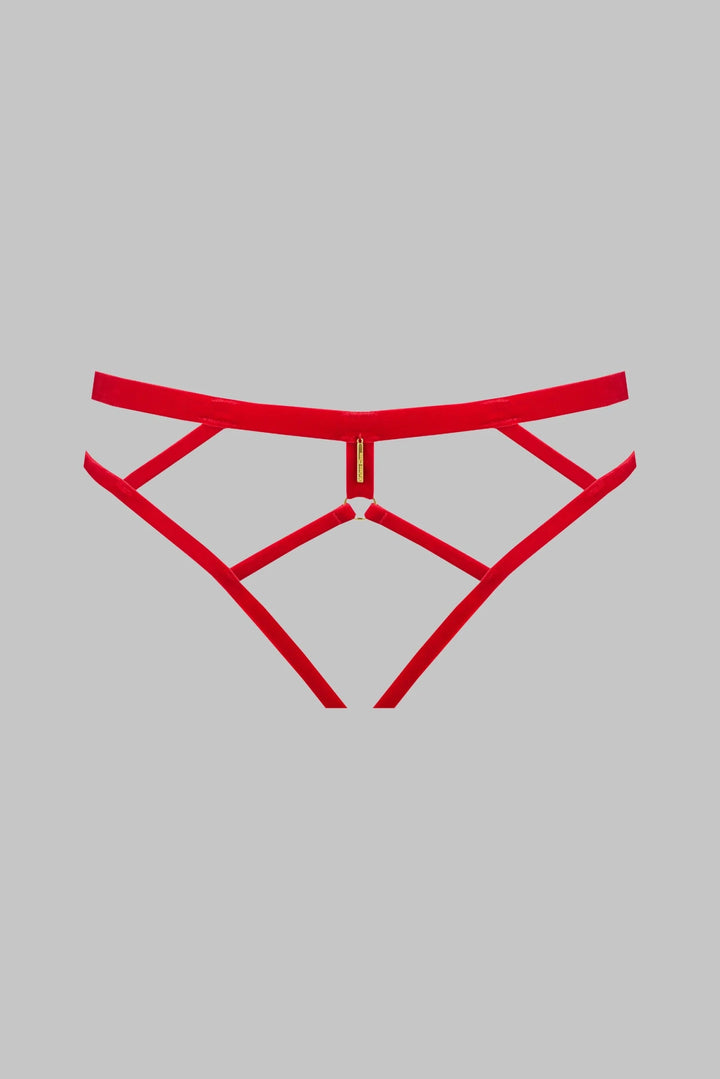 Maison Close Velvet Open Panty Red - Sugar Cookies Lingerie