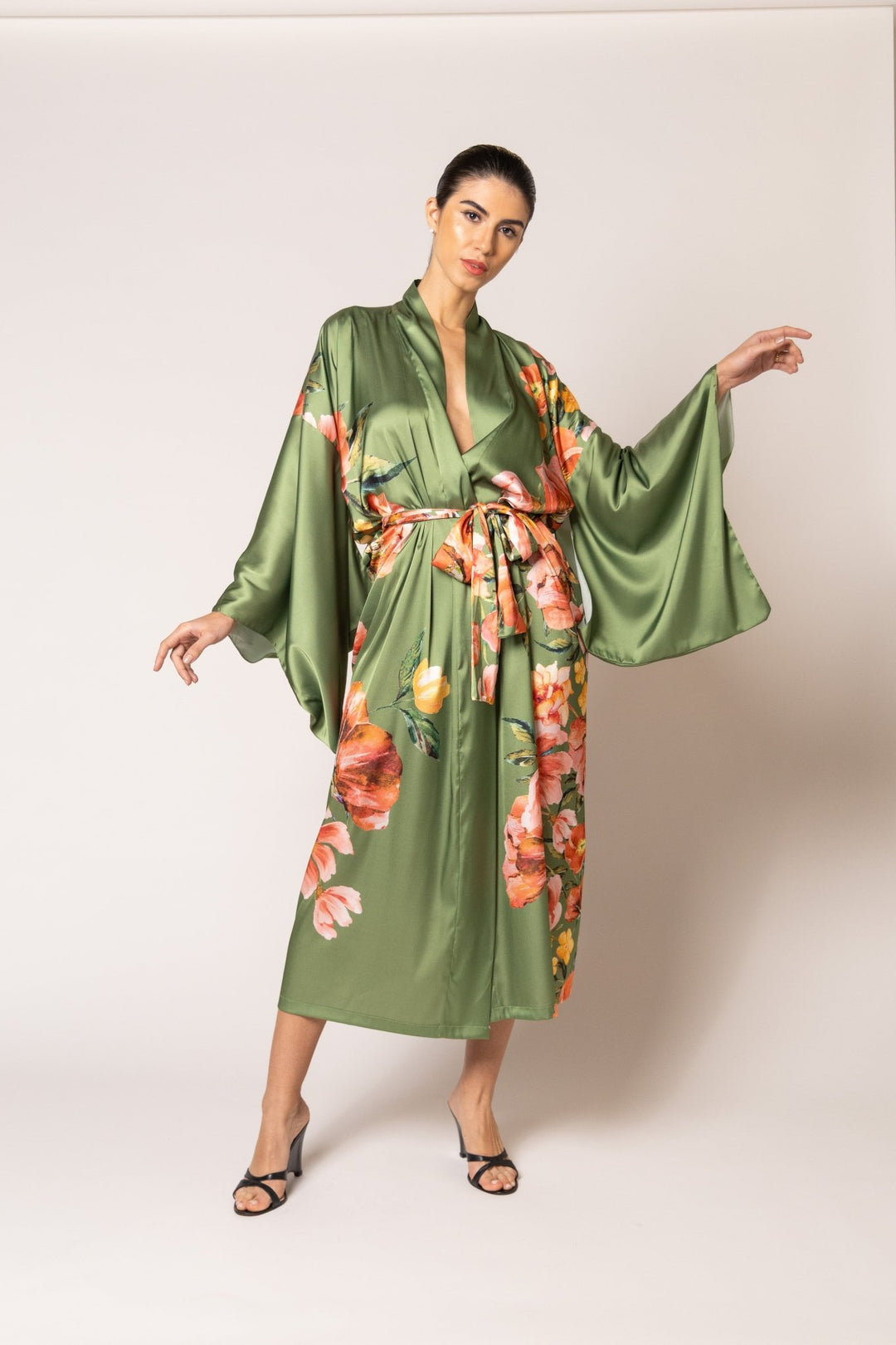 Mari M Secret Garden Long Kimono - Sugar Cookies Lingerie