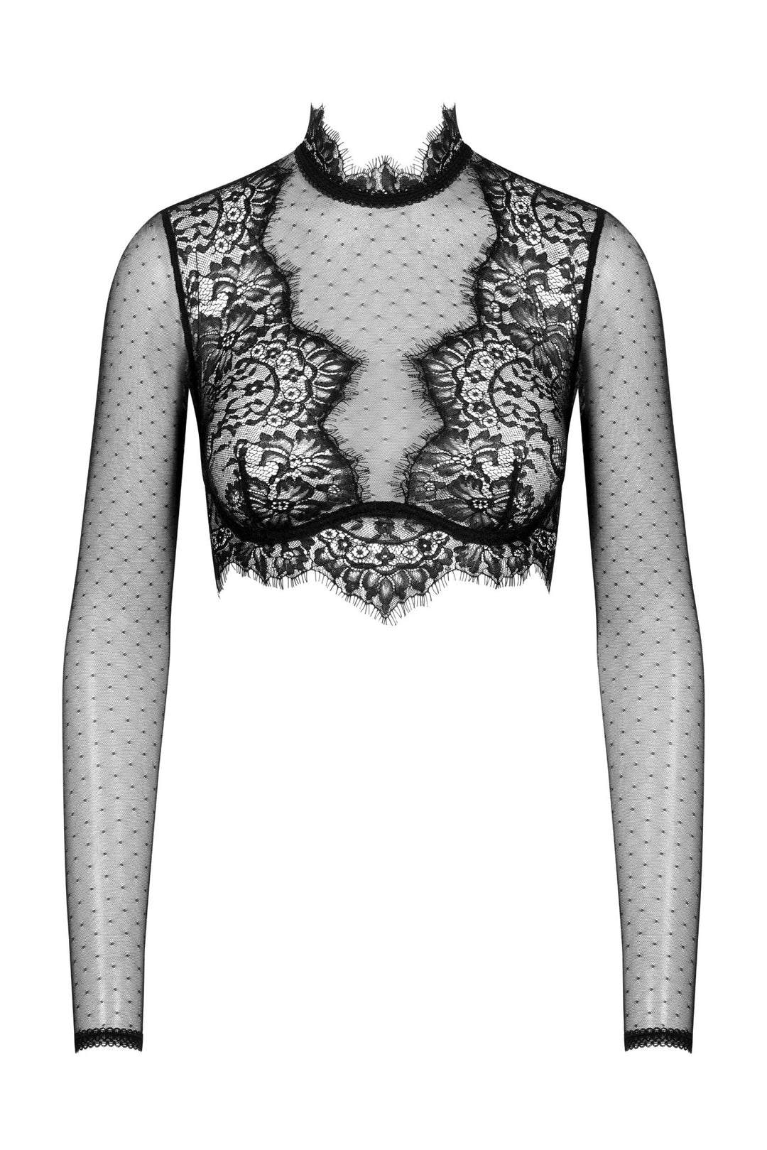 Scandale Inspiration Divine Lace Long Sleeve Top - Sugar Cookies Lingerie
