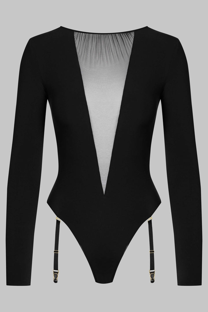 Scandale Nuit Fauve Garter Thong Bodysuit Thong - Sugar Cookies Lingerie