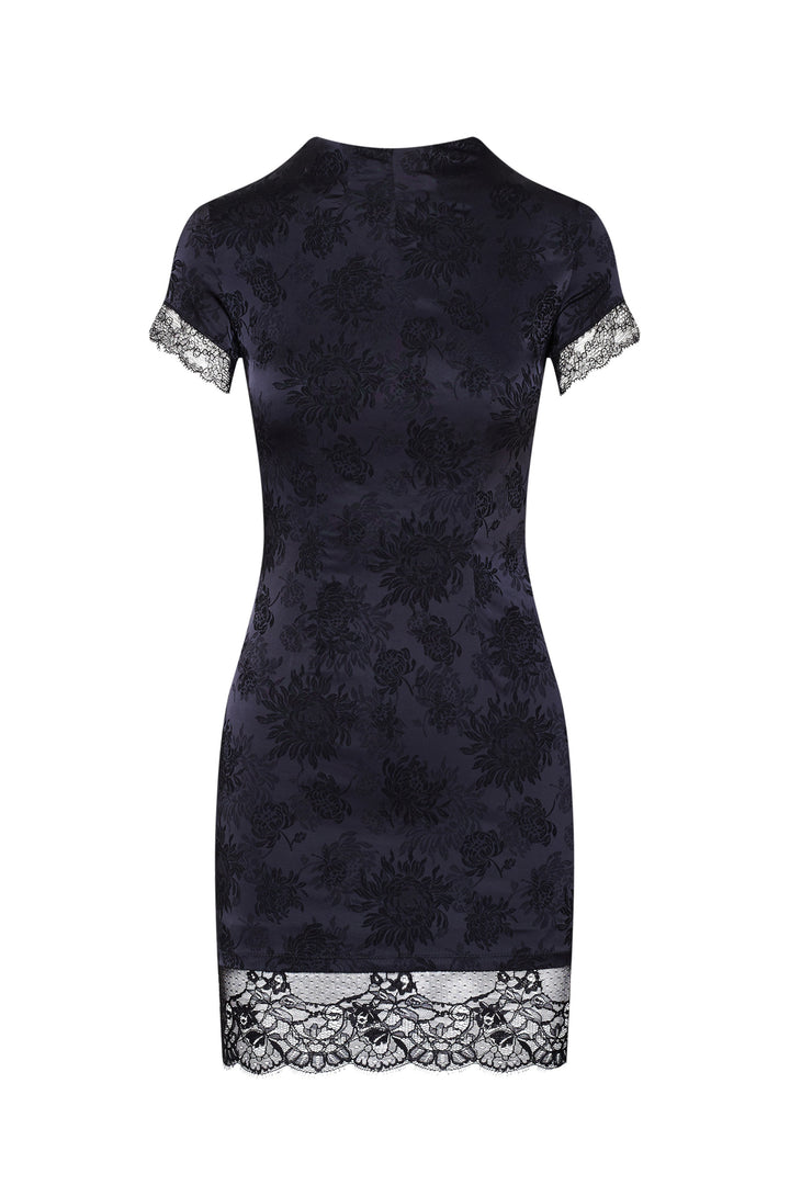 Cadolle Violetta Black Satin Minidress