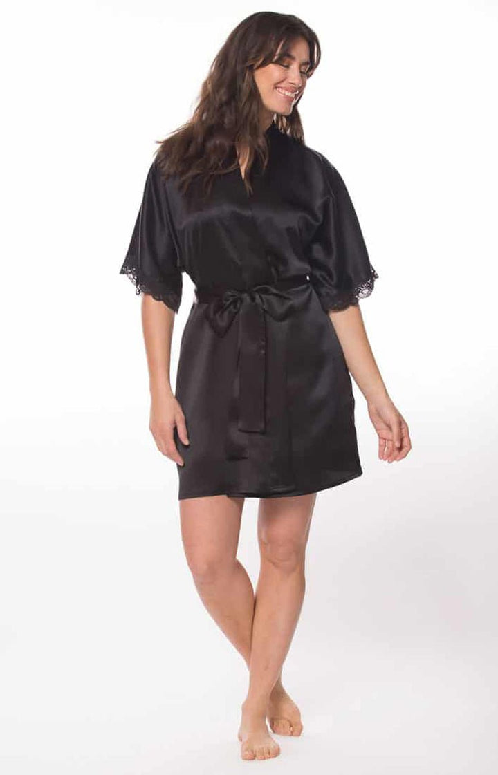 Cookies Female Robe Christine Boudoir Short Silk Robe - Sugar Cookies Lingerie