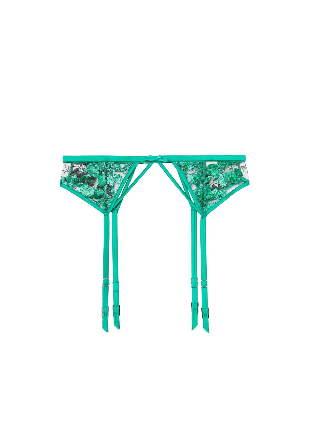 Fleur du Mal Allover Foil Embroidery Garter Belt - Sugar Cookies Lingerie Fleur du Mal Allover Foil Embroidery Garter Belt - Sugar Cookies Lingerie