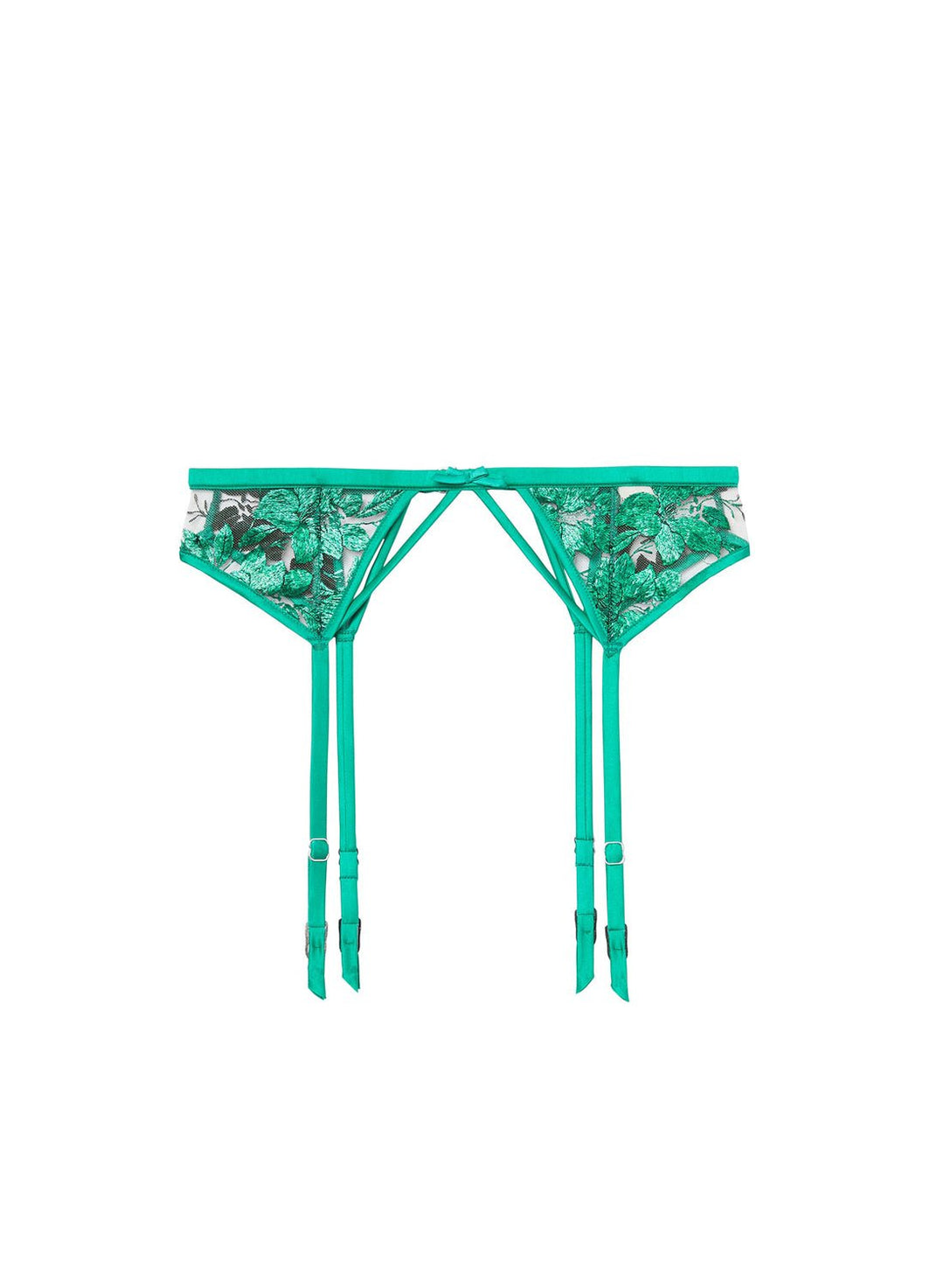Fleur du Mal Allover Foil Embroidery Garter Belt - Sugar Cookies Lingerie Fleur du Mal Allover Foil Embroidery Garter Belt - Sugar Cookies Lingerie