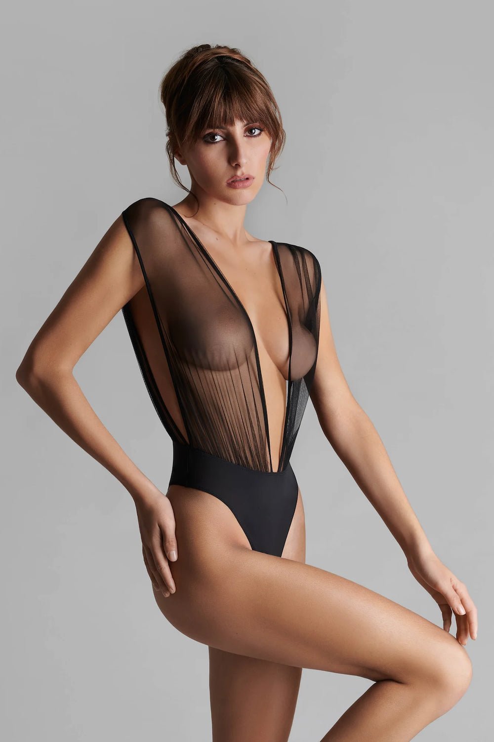 Maison Close Nuit Fauve V Neck Thong Bodysuit - Sugar Cookies Lingerie