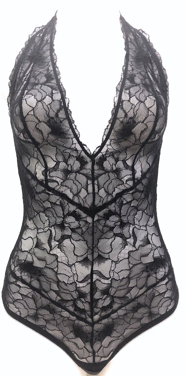 Samantha Chang All Over Lace Plunge Bodysuit - Sugar Cookies Lingerie